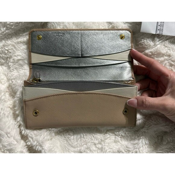 Prada Long Wallet Cream, silver & white with COA - Picture 2 of 10
